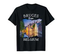Bélgica Patrimonio Iconic Brujas Canal Arquitectura medieval Camiseta