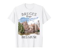 Bélgica Patrimonio Iconic Brujas Canal Arquitectura Medieval Camiseta