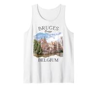 Bélgica Patrimonio Iconic Brujas Canal Arquitectura Medieval Camiseta sin Mangas