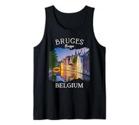 Bélgica Patrimonio Iconic Brujas Canal Arquitectura Medieval Camiseta sin Mangas