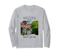 Bélgica Patrimonio Iconic Brujas Canal Arquitectura Medieval Manga Larga
