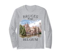 Bélgica Patrimonio Iconic Brujas Canal Arquitectura Medieval Manga Larga