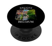 Bélgica Patrimonio Iconic Brujas Canal Arquitectura Medieval PopSockets PopGrip Adhesivo