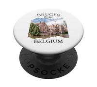 Bélgica Patrimonio Iconic Brujas Canal Arquitectura Medieval PopSockets PopGrip Adhesivo