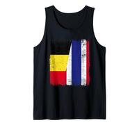 Bélgica Tailandia Media Bandera Raíces belgas tailandesas Camiseta sin Mangas