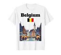 Bélgica Viaje Souvenir Amante del Mercado de Navidad Bandera de Bélgica Camiseta
