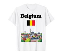 Bélgica Viaje Souvenir Bruselas Amante de la Ciudad Bandera de Bélgica Camiseta