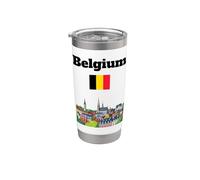 Bélgica viaje souvenir Bruselas amante de la ciudad bandera de Bélgica Vaso térmico de acero inoxidable de doble pared