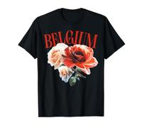 Belgium Football Fan Floral Rose Soccer Camiseta