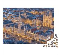 Belgium Old Town Puzzle 1000 Piezass Reciclado Gothic City Hall Puzzles para Niños y Niñas Padre-Hijo Game Props Desarrollo Boy & Girl‘s Intelligence Educativo 52x38cm/1000 Piezas