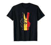 Belgium Peace Sign Hand Patriotic Belgian Country Flag Camiseta