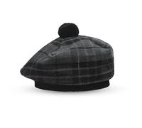 BELGLY Scottish Hat Tam o' Shanter - Gorro plano de acrílico Tammy Jimmy en muchos tartanes, Gris Watch Night, Talla única