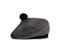 BELGLY Scottish Hat Tam o' Shanter - Gorro plano de acrílico Tammy Jimmy en muchos tartanes, Reloj negro desgastado, Talla única