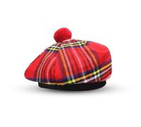 BELGLY Scottish Hat Tam o' Shanter - Gorro plano de acrílico Tammy Jimmy en muchos tartanes, Stewart Real, Talla única