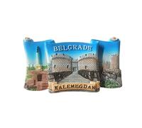 Belgrade Serbia - Imán de recuerdo para nevera, diseño de Belgrado, hecho a mano, de resina, para decoración del hogar y la cocina