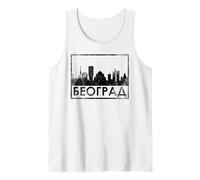 Belgrado Beograd Horizonte Serbia Serbio Serbio Srpski Cirílico Camiseta sin Mangas