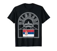 Belgrado Serbia Bold Outline Travel Souvenir Camiseta