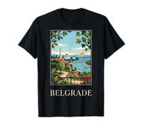 Belgrado Serbia Danubio Río Arte de Viaje Camiseta