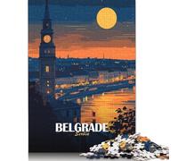 Belgrado, Serbia de Noche. Rompecabezas de 1000 Piezas para Adultos y Adolescentes. Rompecabezas de Papel. Juguete de Entretenimiento. 38 x 26 cm / 1000 Piezas.