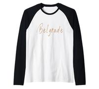 Belgrado Serbia Diseño Elegante Vintage Camiseta Manga Raglan