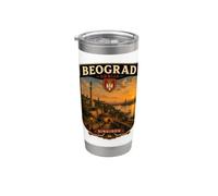 Belgrado Serbia Viaje familiar Belgrado ciudad natal de vacaciones Vaso térmico de acero inoxidable de doble pared