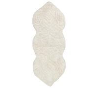 Beliani Alfombrilla de baño Moderna de algodón Forma Irregular 150 x 60 cm patrón Decorativo Accesorios de baño Beige Canbar