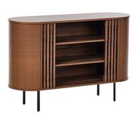 Beliani Aparador de Tablero de partículas Patas de Metal Estilo Retro Sala de Estar Muebles de almacenaje marrón Oscuro Taroon