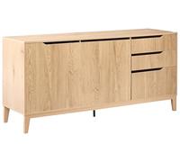 Beliani Aparador Moderno con estantes y cajones Patas de Madera Sala de Estar marrón Claro Moncton