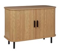 Beliani Aparador Retro Puertas correderas MDF Patas de Metal Madera Clara Bradley