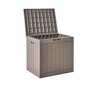 Beliani Arcón para exterior caja de almacenaje de jardín 56 x 53 cm polipropileno gris pardo Recife