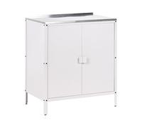 Beliani Armario Cocina Exterior 2 Puertas de Acero Inoxidable Blanco Vilama