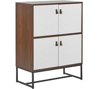 Beliani Armario marrón oscuro blanco