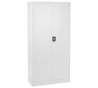 Beliani Armario Oficina Industrial Cerradura con Llave 2 Puertas Acero Blanco Feldspar