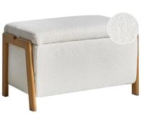 Beliani Banco con almacenaje glamuroso Moderno Dormitorio Sala de Estar tapizado de bouclé Blanco Edland
