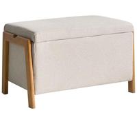 Beliani Banco con almacenaje glamuroso Moderno Dormitorio Sala de Estar tapizado de Tela Beige Claro Edland