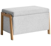 Beliani Banco con almacenaje glamuroso Moderno Dormitorio Sala de Estar tapizado de Tela Gris Edland