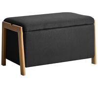 Beliani Banco con almacenaje glamuroso Moderno Dormitorio Sala de Estar tapizado de Tela Negro Edland