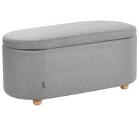 Beliani Banco con almacenaje otomana tapizada Asiento para Pasillo Entrada Gris Claro Hayward