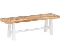 Beliani Banco de jardín 140 cm madera de acacia blanco