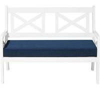 Beliani Banco de jardín con cojín 121 cm madera de acacia blanco