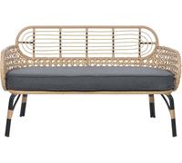 Beliani Banco de jardín con cojín 122 cm natural