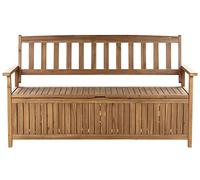 Banco de jardín de Madera de Acacia Clara 160 cm 3 plazas almacenaje Sovana
