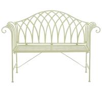 Beliani Banco de jardín de Metal Verde Claro 130 cm 2 plazas reposabrazos Vintage Milazzo