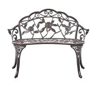 Beliani Banco de jardín Vintage Exterior de Metal Aluminio 2 plazas con reposabrazos marrón Oscuro Piura