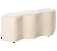Beliani Banco otomana tapizado de bou ormitorio Sala de Estar 86 x 30 Forma Irregular Blanco Crema Littleton