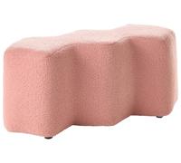 Beliani Banco otomana tapizado de bou ormitorio Sala de Estar 86 x 30 Forma Irregular Rosa Littleton