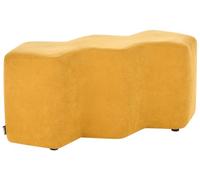 Beliani Banco otomana tapizado de Tela Dormitorio Sala de Estar 86 x 30 Forma Irregular Amarillo Mostaza Littleton