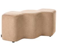 Beliani Banco otomana tapizado de Tela Dormitorio Sala de Estar 86 x 30 Forma Irregular Beige Littleton
