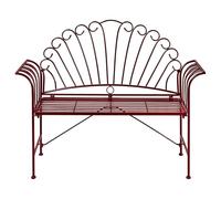 Beliani Banco para Exterior 2 plazas de Metal con apoyabrazos Acampanados Estilo Vintage borgoña Cavinia