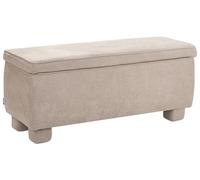 Beliani Banco para Pasillo con almacenaje Patas de Madera de álamo tapizado de Tela Moderno Beige Ithaca